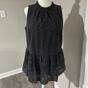 Women’s Eyelet Sleeveless Top, LOFT Small